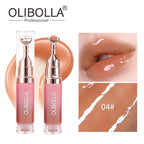 OLIBOLLA Mirror Lip Glaze with Metal Massage Tip, Lip Line Reducing
