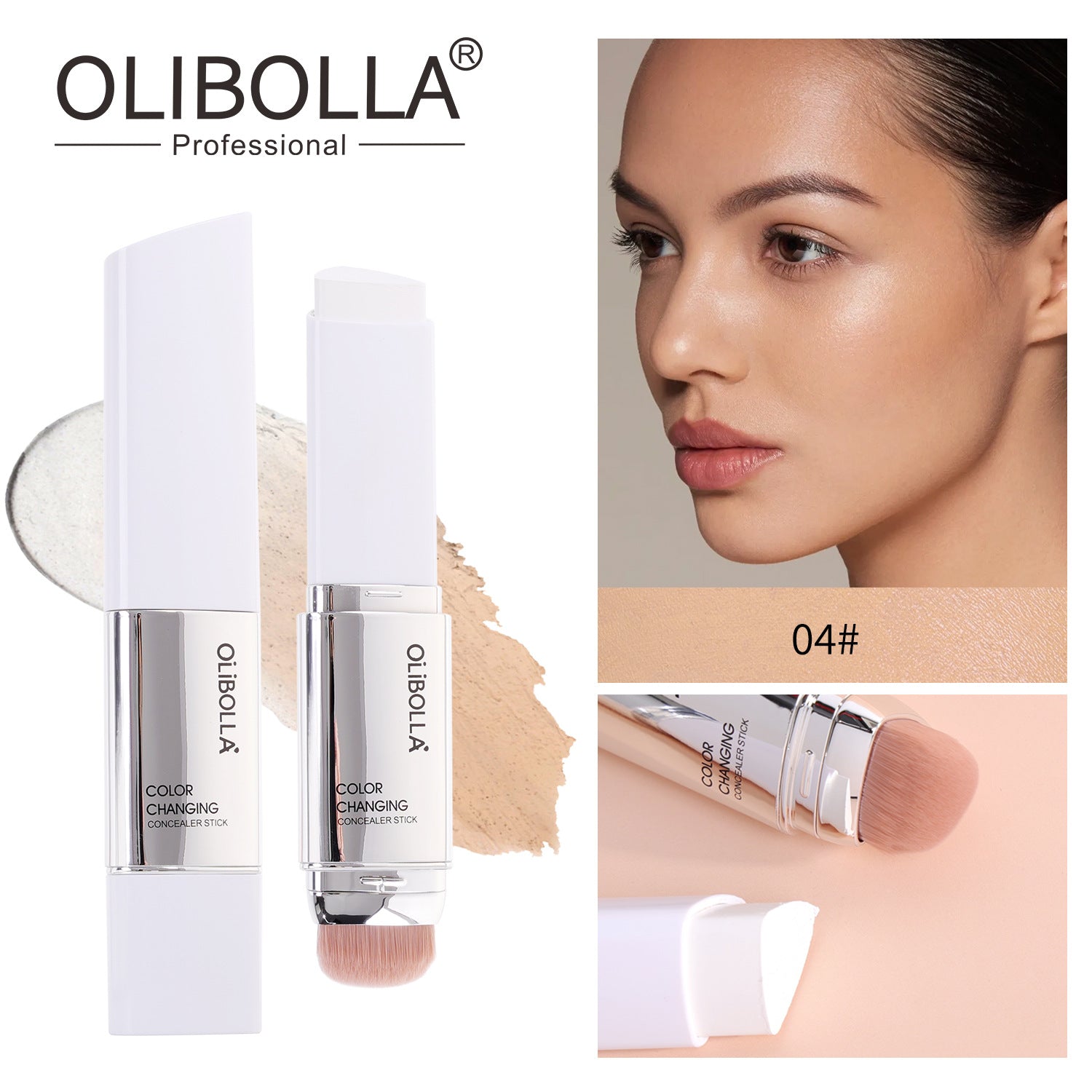 Color Changing Triangle Foundation Stick, Dual-ended Concealer