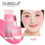 OLIBOLLA 6 Colors Double-ended Liquid Blush Blendable Waterproof Longwear Blush Stick
