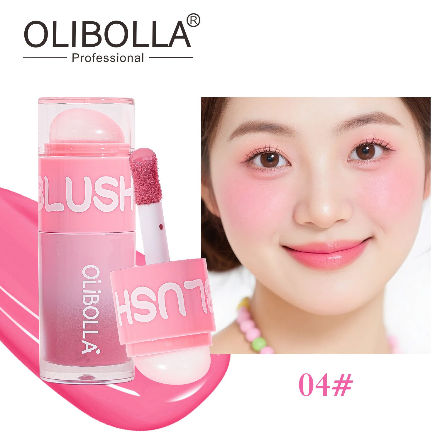 OLIBOLLA 6 Colors Double-ended Liquid Blush Blendable Waterproof Longwear Blush Stick