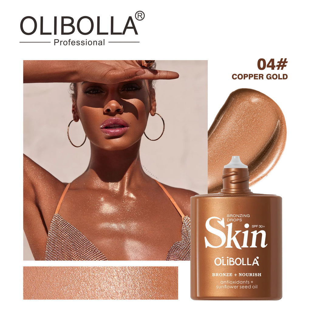 OLIBOLLA 4-Color Bronze Body Highlighter & Contour Liquid