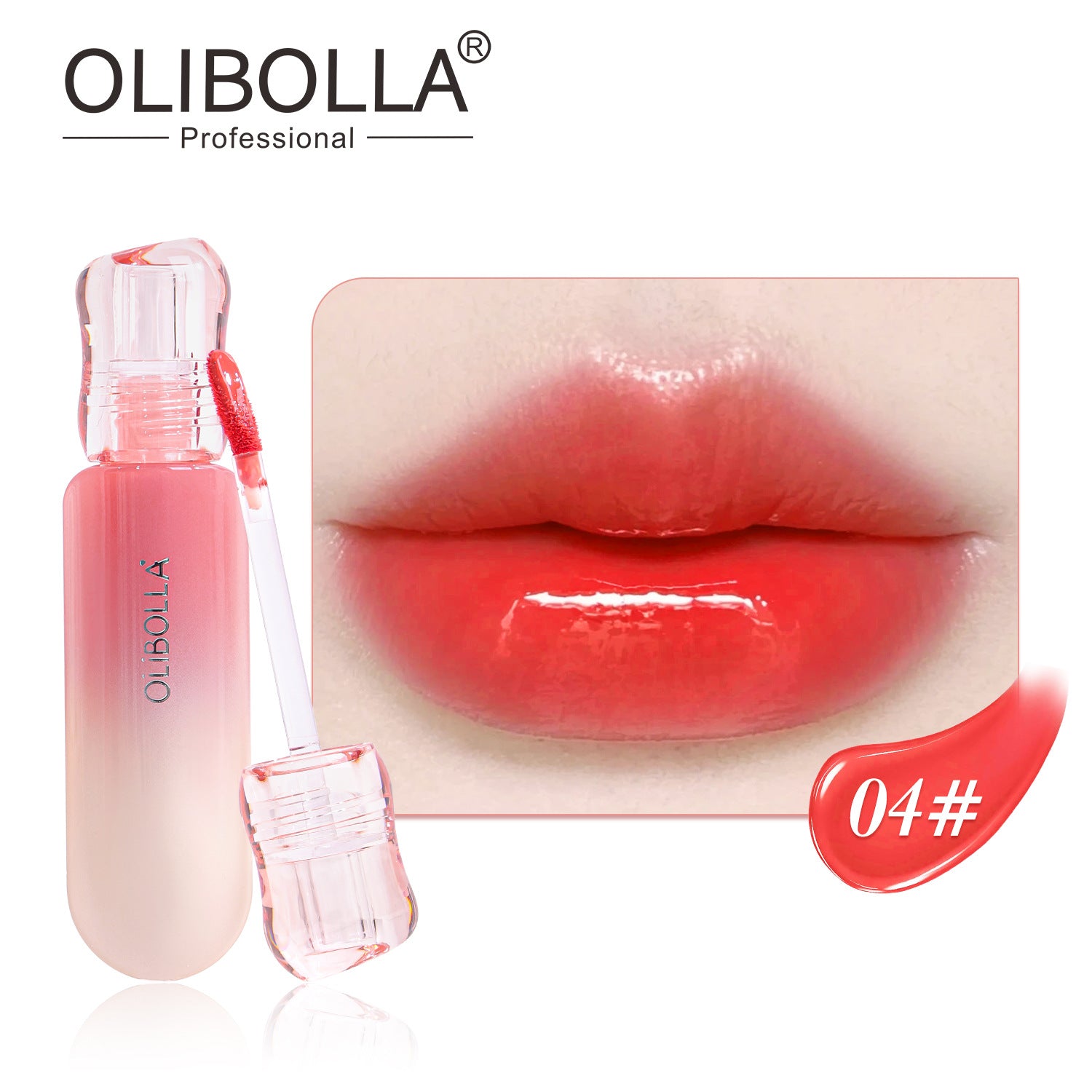 OLIBOLLA 6 Colors Mirror Gloss Lip Glaze Non-stick Cup
