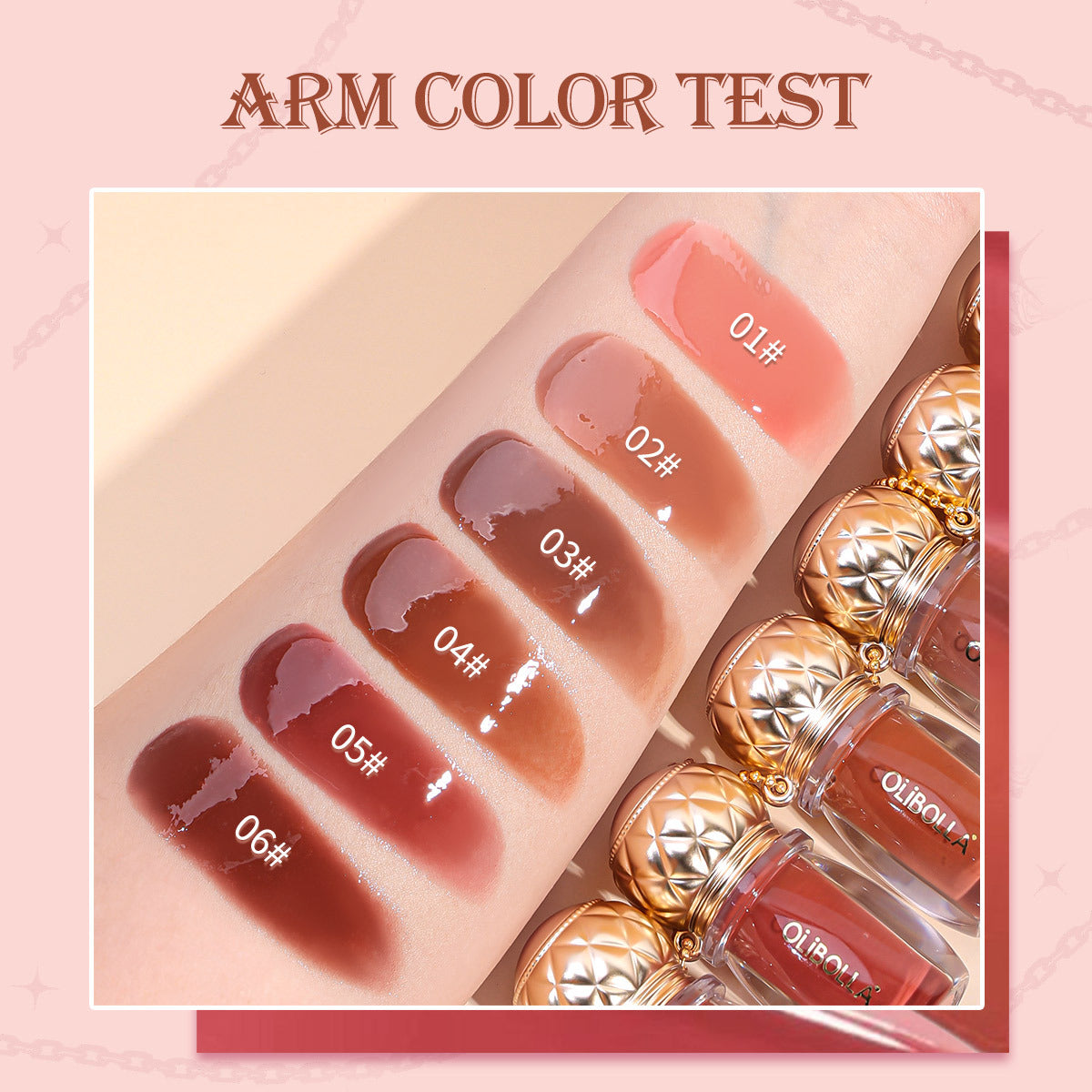 OLIBOLLA Retro Round Lip Gloss 6 Colors Hydrating Plumping