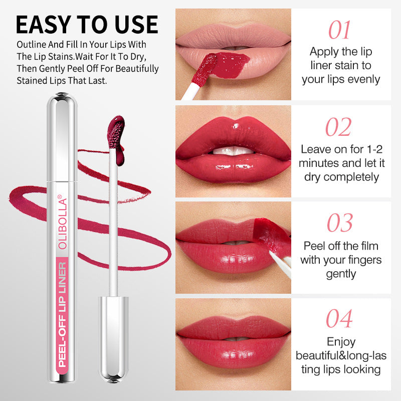 OLIBOLLA 5 Colors Peel-off Lip Liner Matte Waterproof Lip Gloss