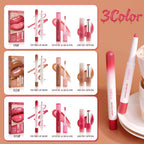 Lip Makeup Set: Lip Liner + Hydrating Lip Glaze + Mirror Lipstick, 3 Pieces