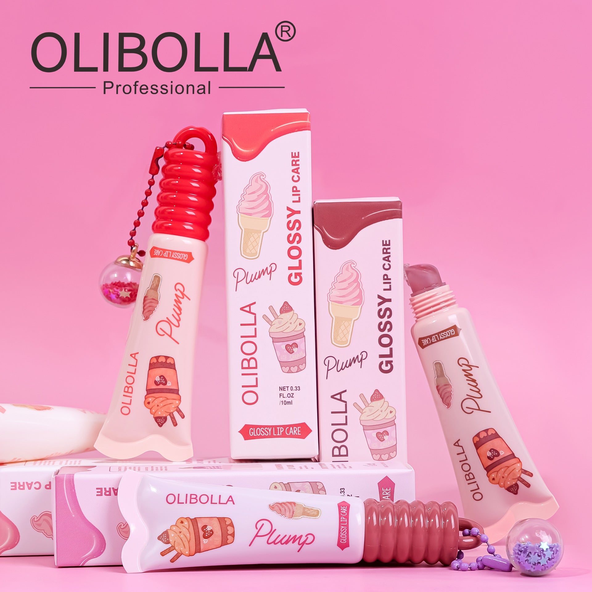 OLIBOLLA Glossy Mirror Lip Balm Long Lasting Moisturizing Non-stick Cup Lip Color