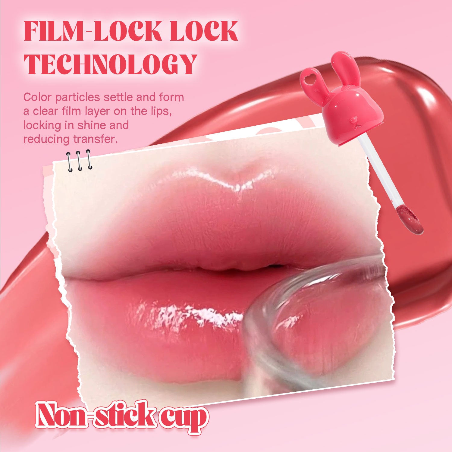 OLIBOLLA Rabbit Jelly Mirror Lip Gloss Non-stick Fade-proof