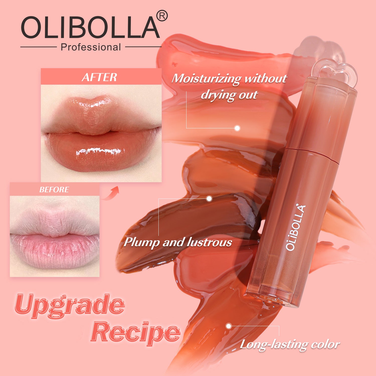 OLIBOLLA Mirror Gloss Lip Glaze Non-stick Liquid Lipstick