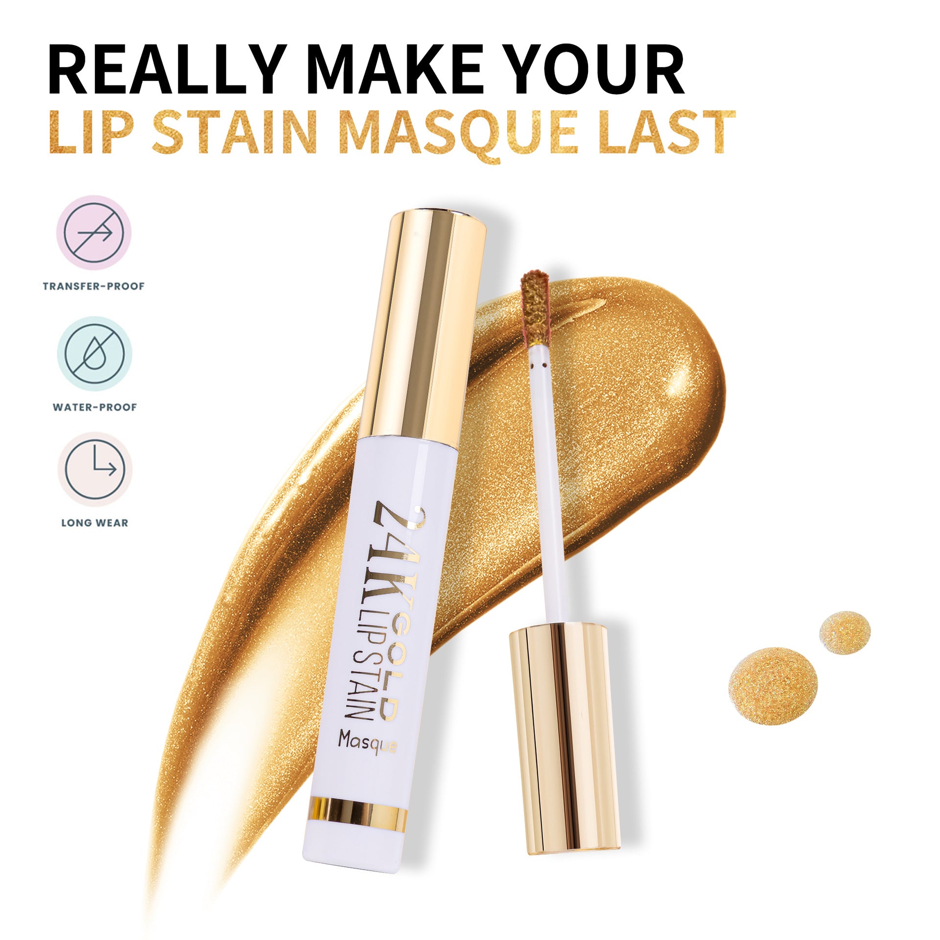 24K Gold Peel-off Lip Mask Tint Long-lasting Non-stick Lip Glaze