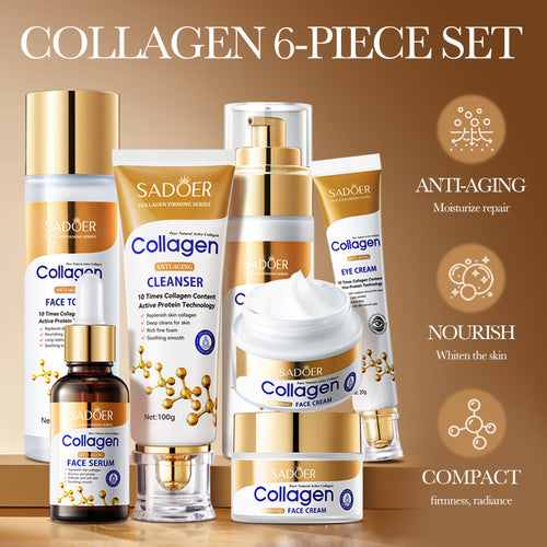 SADOER Collagen Firming Skincare 6-Piece Set 100g+120ml+80ml+60g+20g+30ml