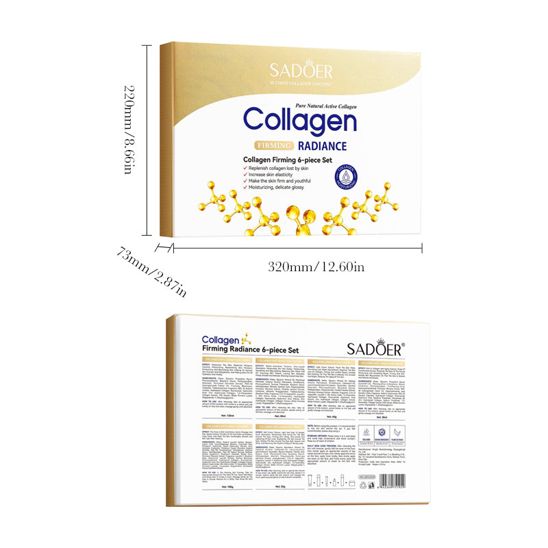 SADOER Collagen Firming Skincare 6-Piece Set 100g+120ml+80ml+60g+20g+30ml