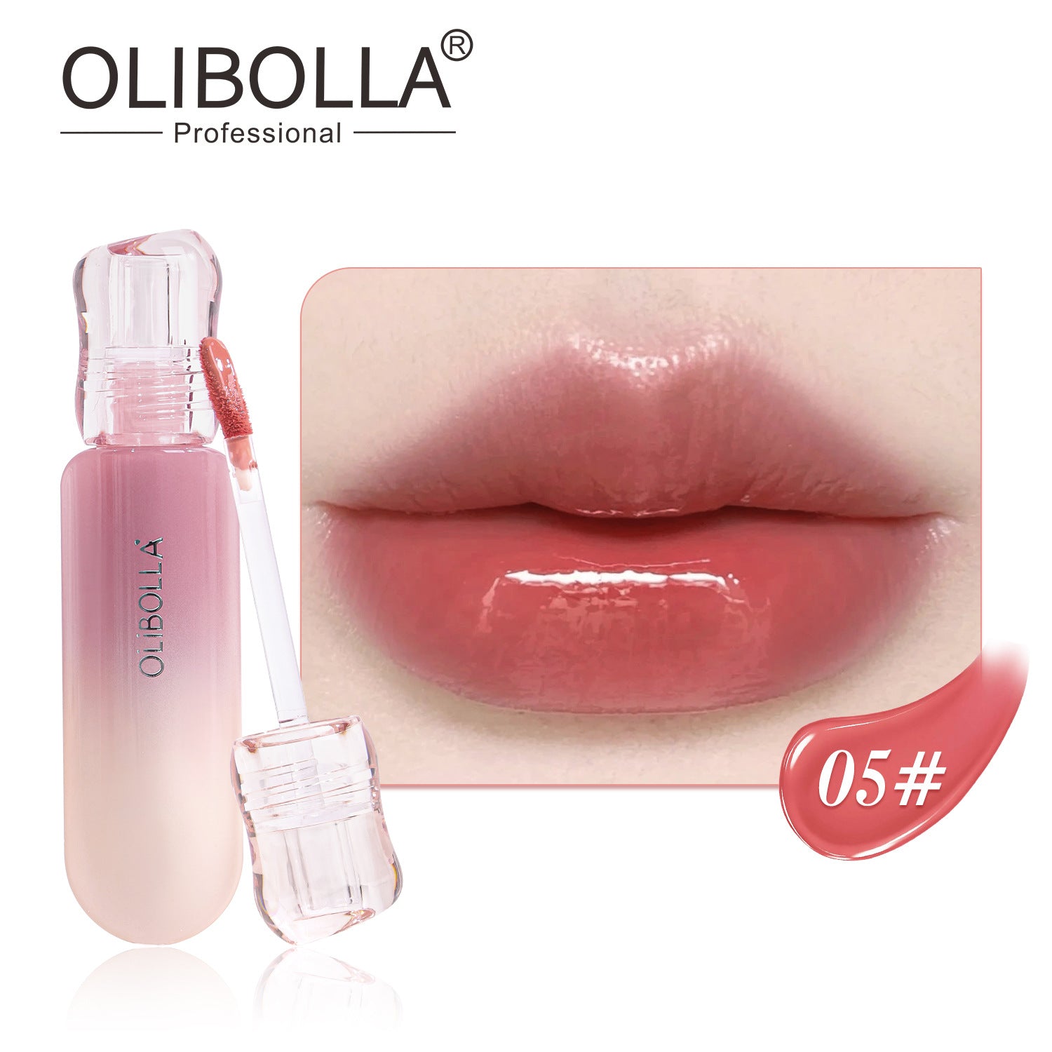OLIBOLLA 6 Colors Mirror Gloss Lip Glaze Non-stick Cup