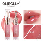 OLIBOLLA Mirror Lip Glaze with Metal Massage Tip, Lip Line Reducing