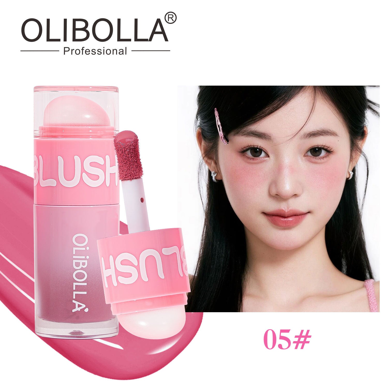 OLIBOLLA 6 Colors Double-ended Liquid Blush Blendable Waterproof Longwear Blush Stick