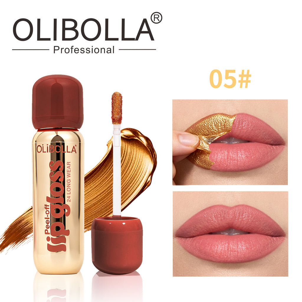 OLIBOLLA Matte Gold Peel-off Lip Liner Gloss Waterproof Long-lasting