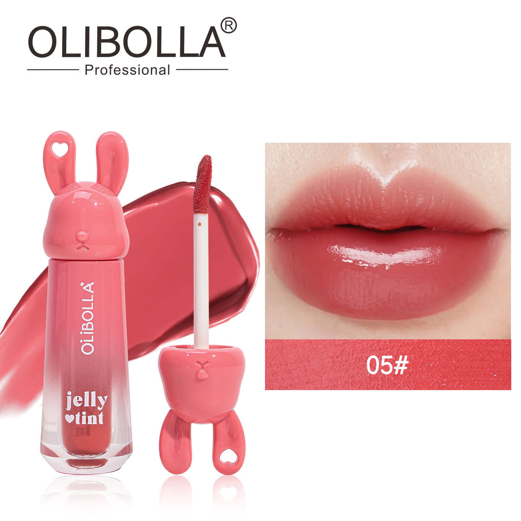 OLIBOLLA Rabbit Jelly Mirror Lip Gloss Non-stick Fade-proof