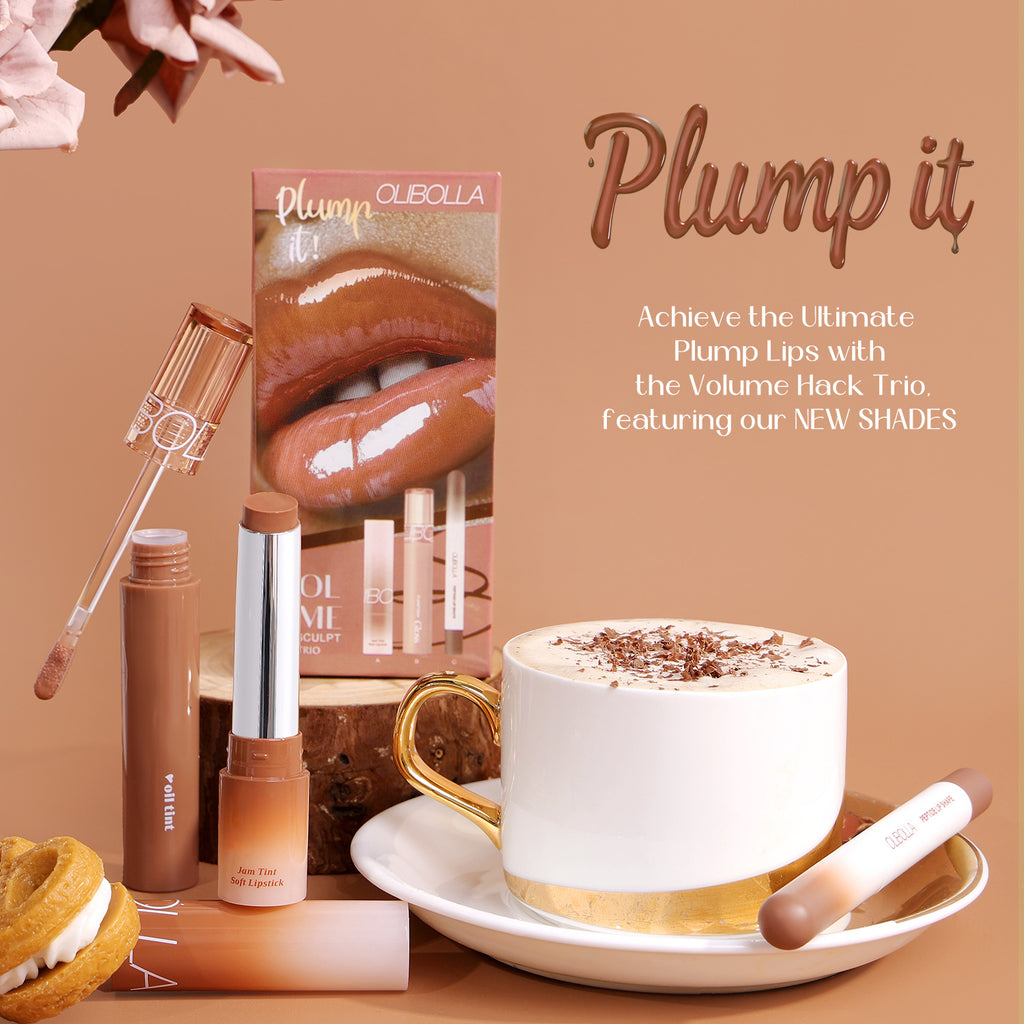 OLIBOLLA Waterproof Makeup Set: Glossy Lip Glaze + Matte Lip Liner + Lipstick