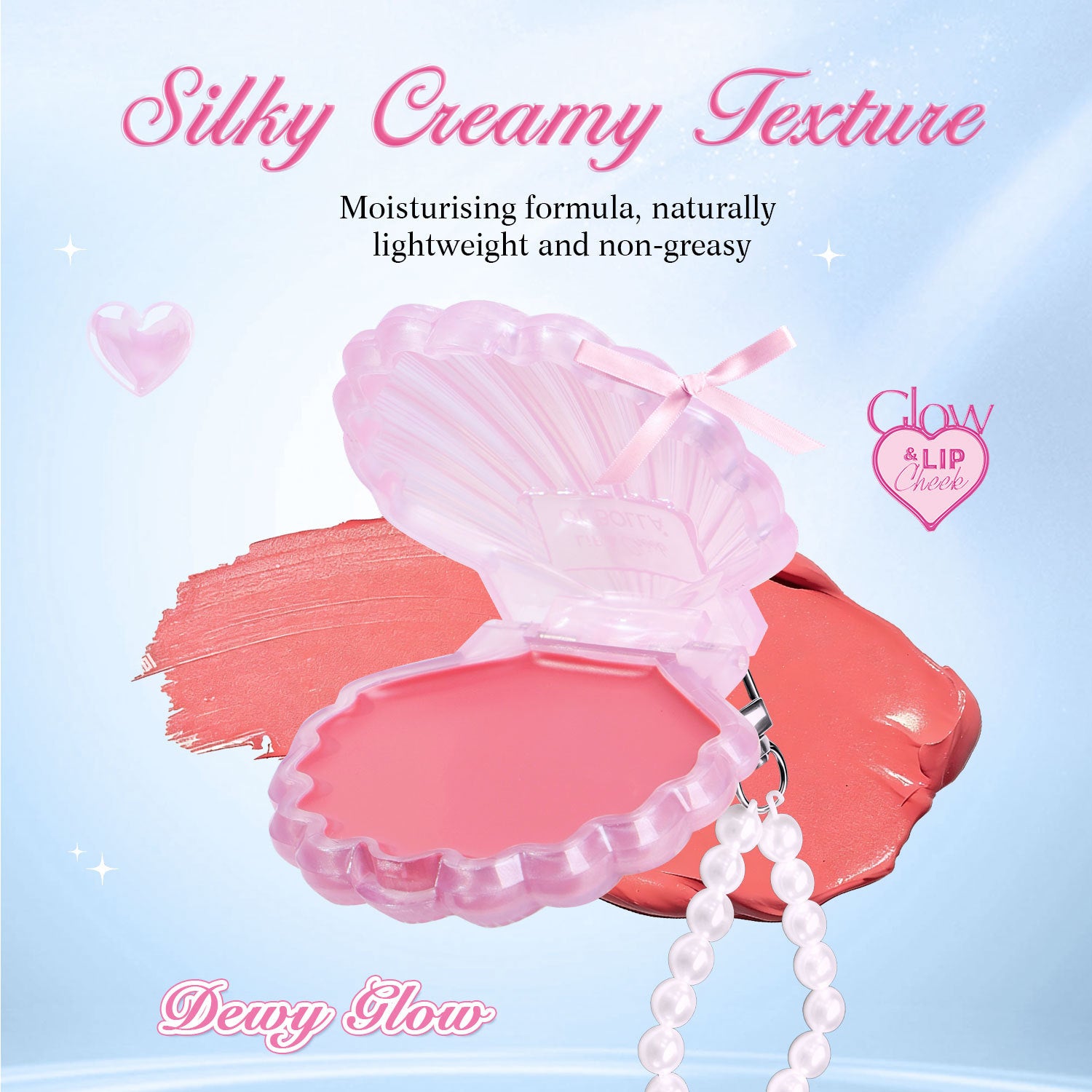 OLIBOLLA Shell Blush Balm, Multi-Use Lip & Cheek