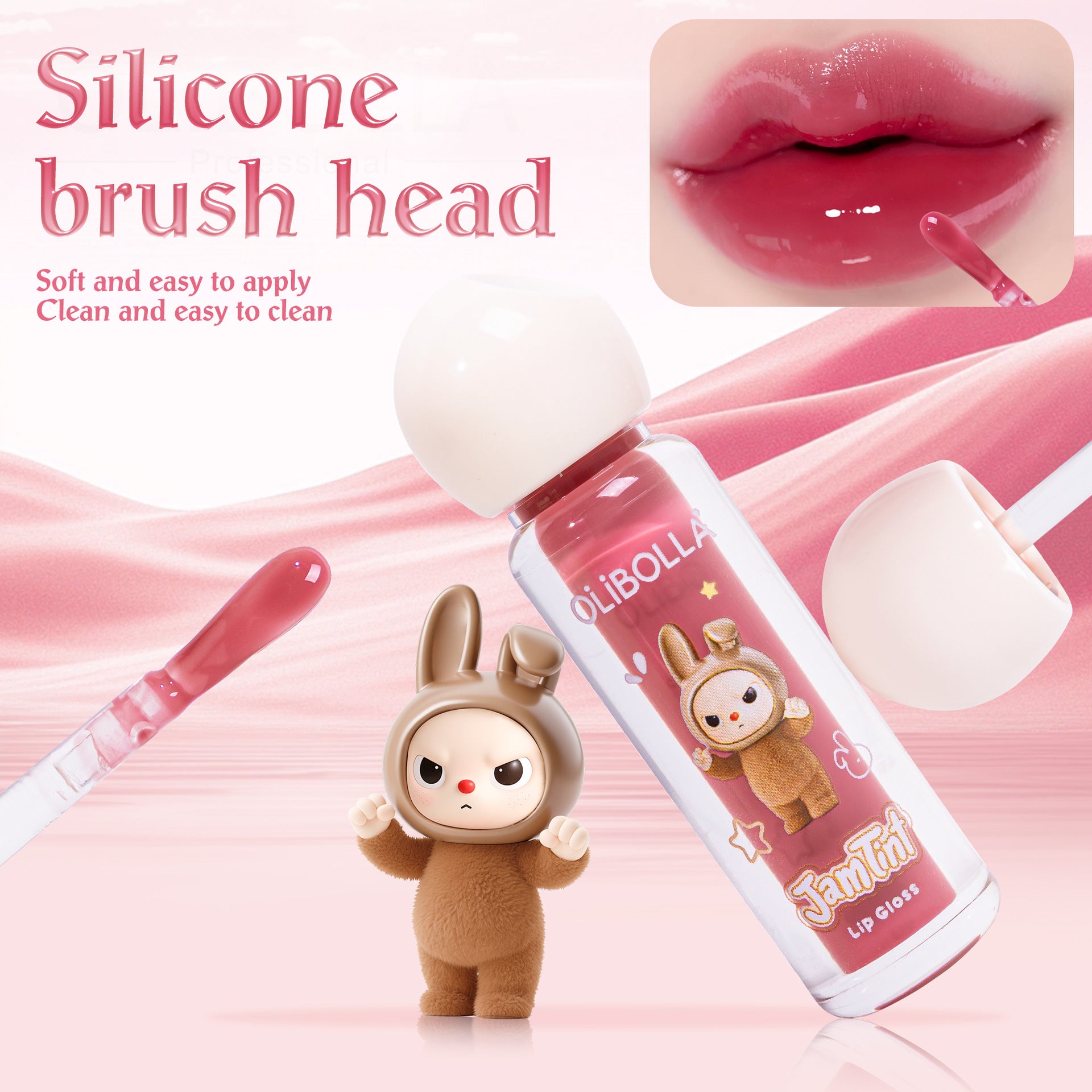 Labubu Glossy Moist Lip Gloss Easy Color Long Lasting Lipstick