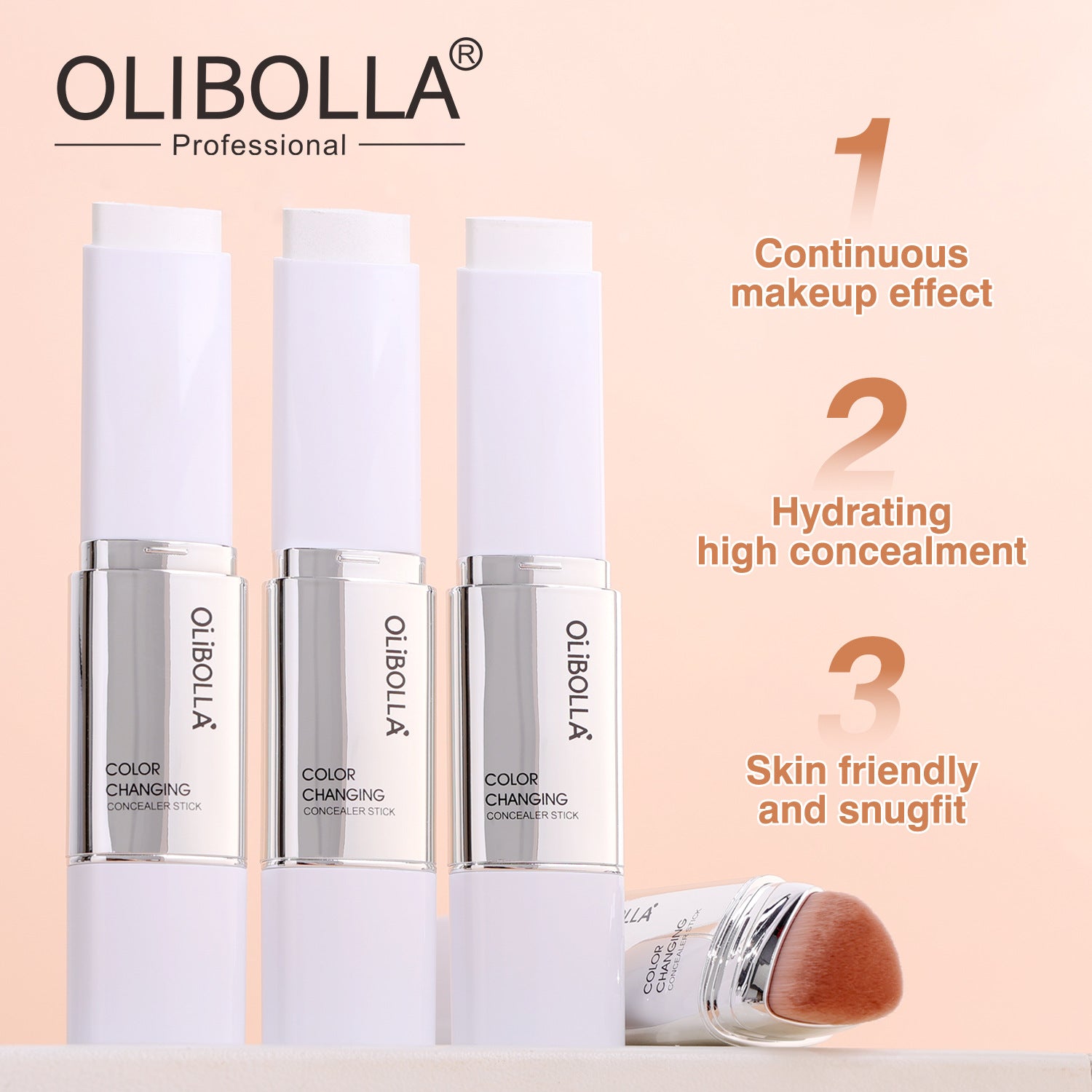 Color Changing Triangle Foundation Stick, Dual-ended Concealer