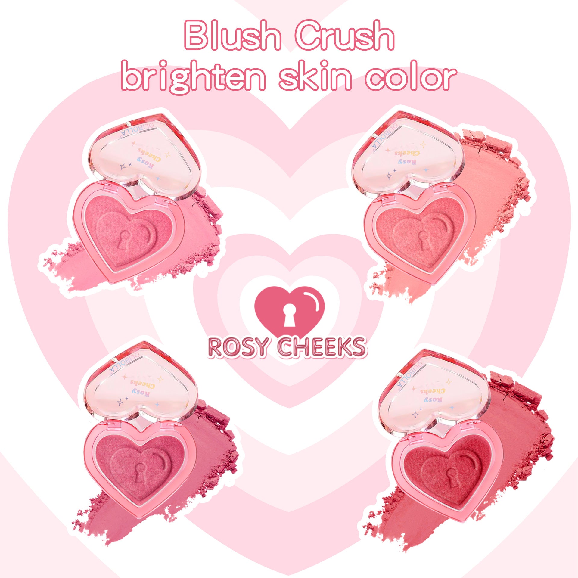 OLIBOLLA Heart Blush & Contour Palette, No Fallout, Warm Tone Blush