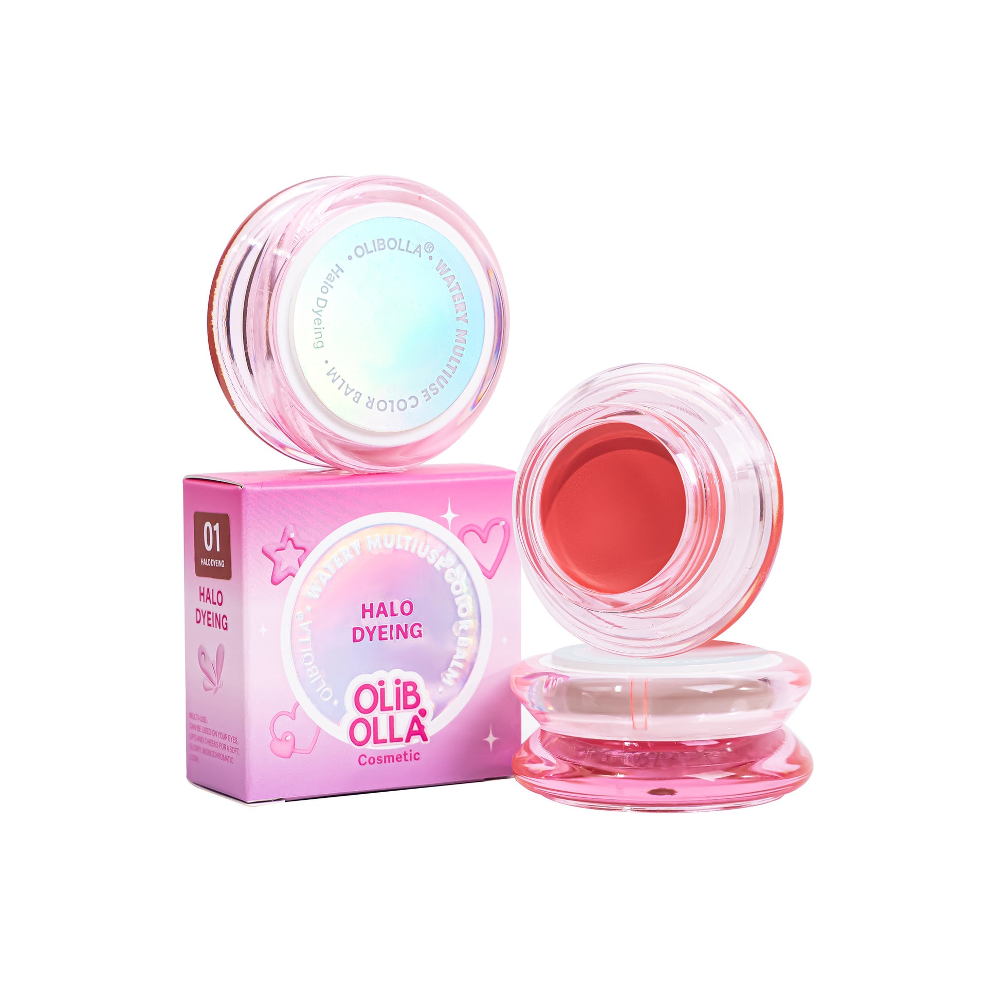 OLIBOLLA Matte & Glossy 4-Color Blush Cream, Rouge, Stereo Blush Mud