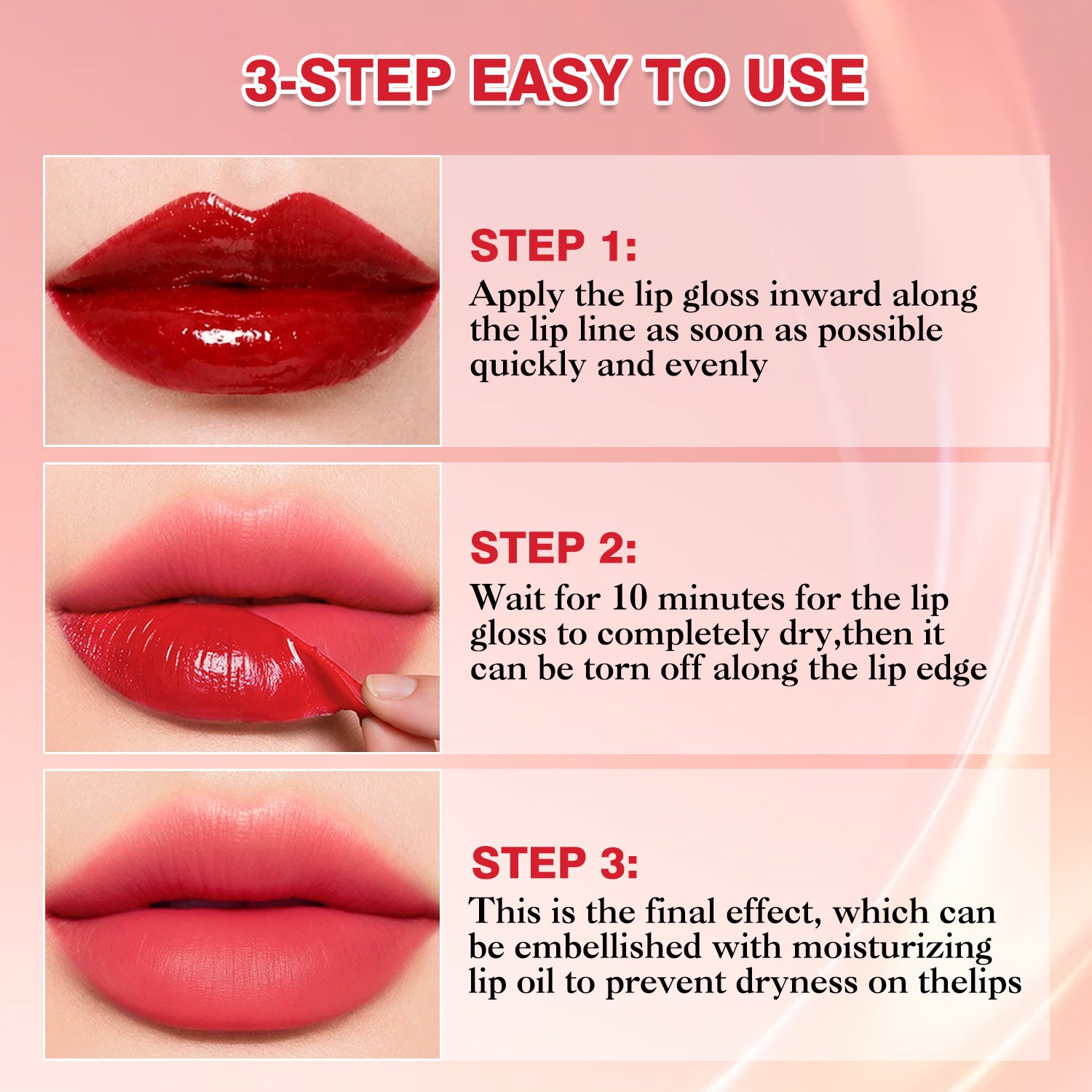OLIBOLLA Peel-off Lip Tint Waterproof Long-lasting Matte Lip Gloss