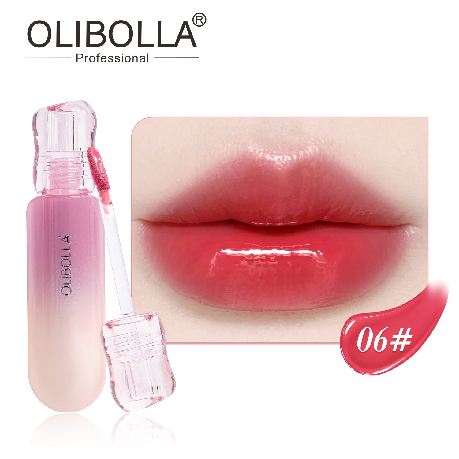 OLIBOLLA 6 Colors Mirror Gloss Lip Glaze Non-stick Cup