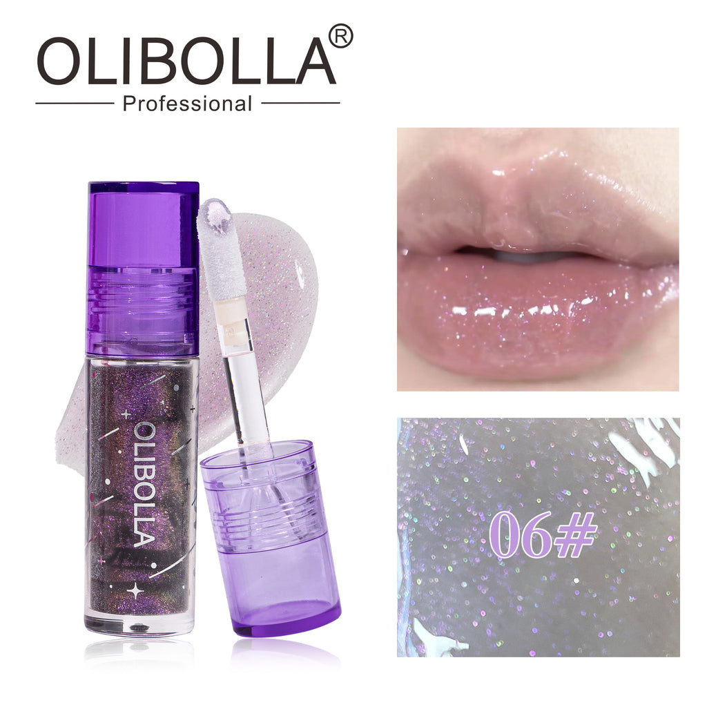 OLIBOLLA Glossy Shimmer Multi-color Lip Glaze Non-stick Cup Lip Oil