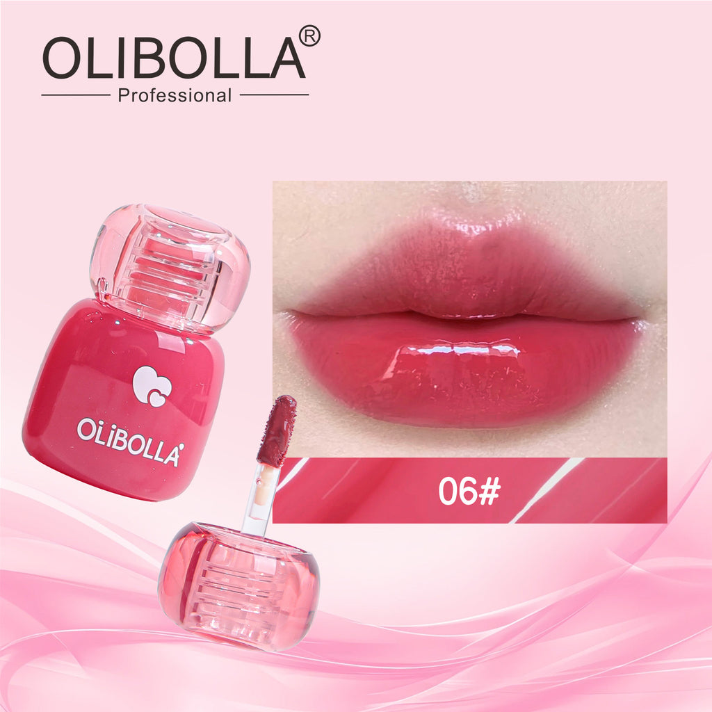 OLIBOLLA 6 Colors Mirror Gloss Lock Color Non-stick Lip Glaze