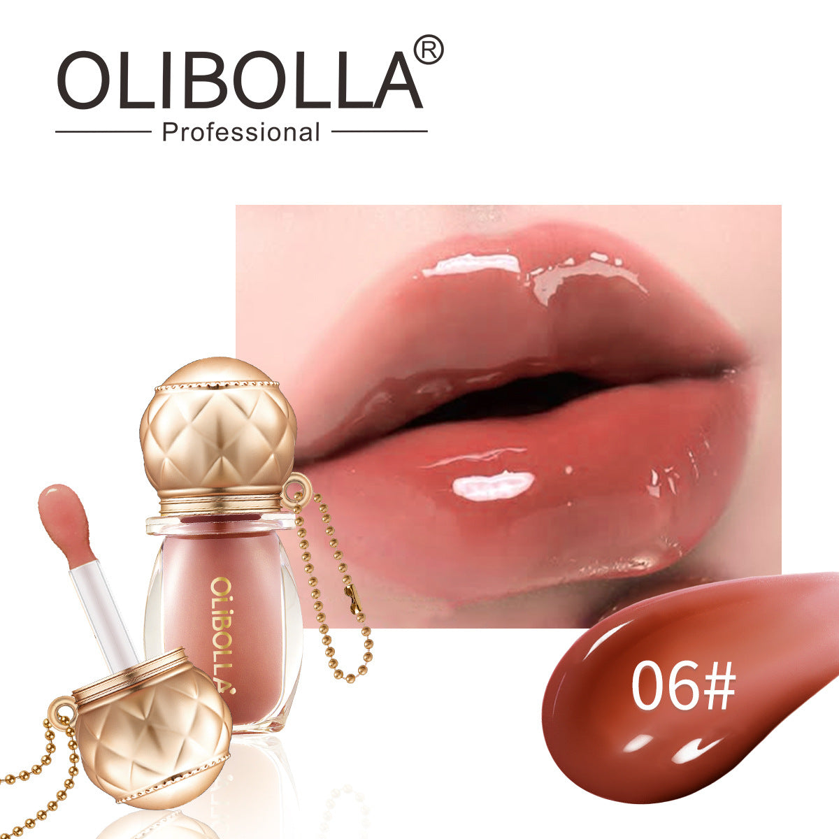 OLIBOLLA Retro Round Lip Gloss 6 Colors Hydrating Plumping
