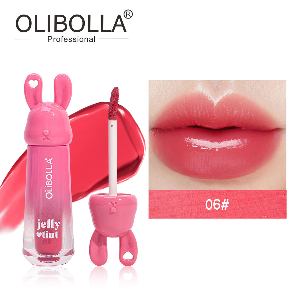 OLIBOLLA Rabbit Jelly Mirror Lip Gloss Non-stick Fade-proof