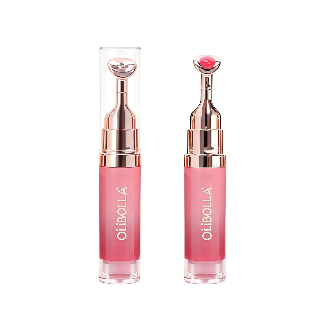 OLIBOLLA Mirror Lip Glaze with Metal Massage Tip, Lip Line Reducing