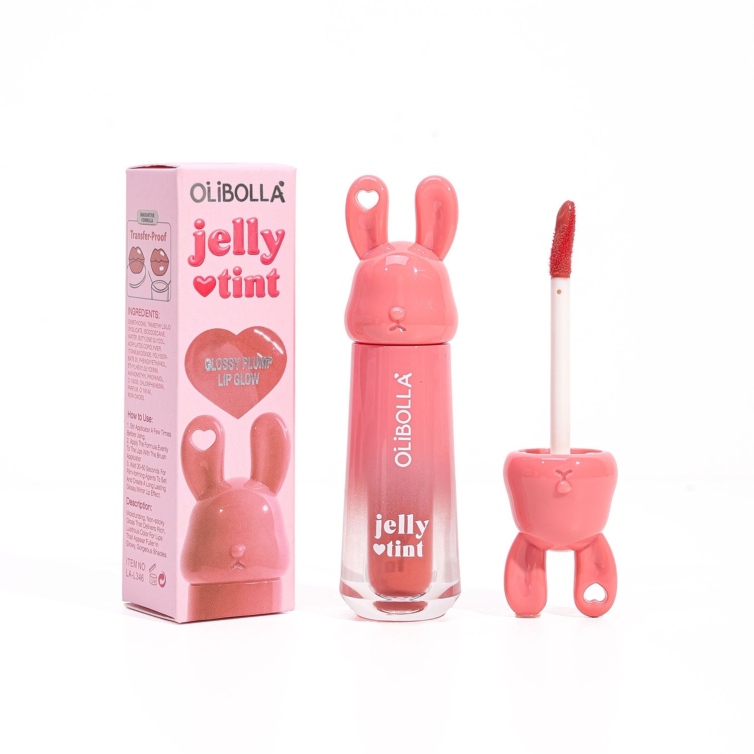 OLIBOLLA Rabbit Jelly Mirror Lip Gloss Non-stick Fade-proof