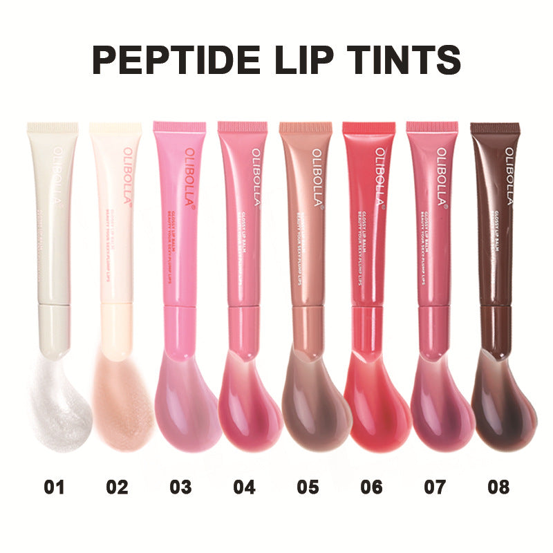 OLIBOLLA Peptide Lip Gloss, Liquid Lip Honey, Watery Lip Glaze, Lipstick