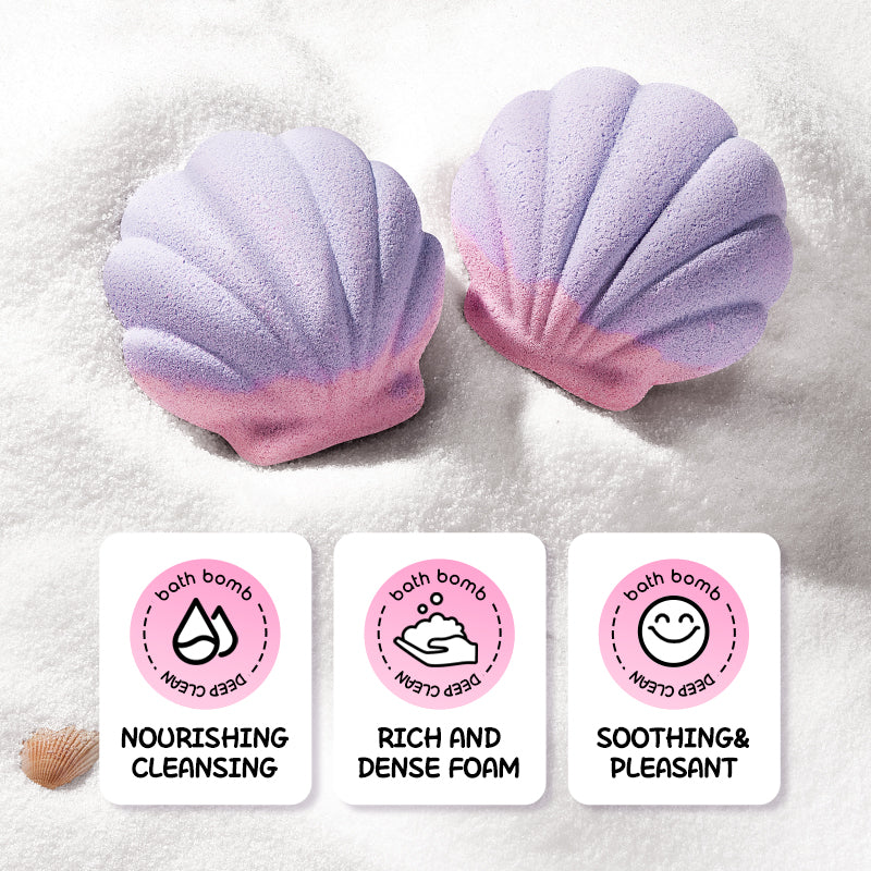 SADOER Shell Bath Salt Ball (Purple-Pink) 120g (sinking)