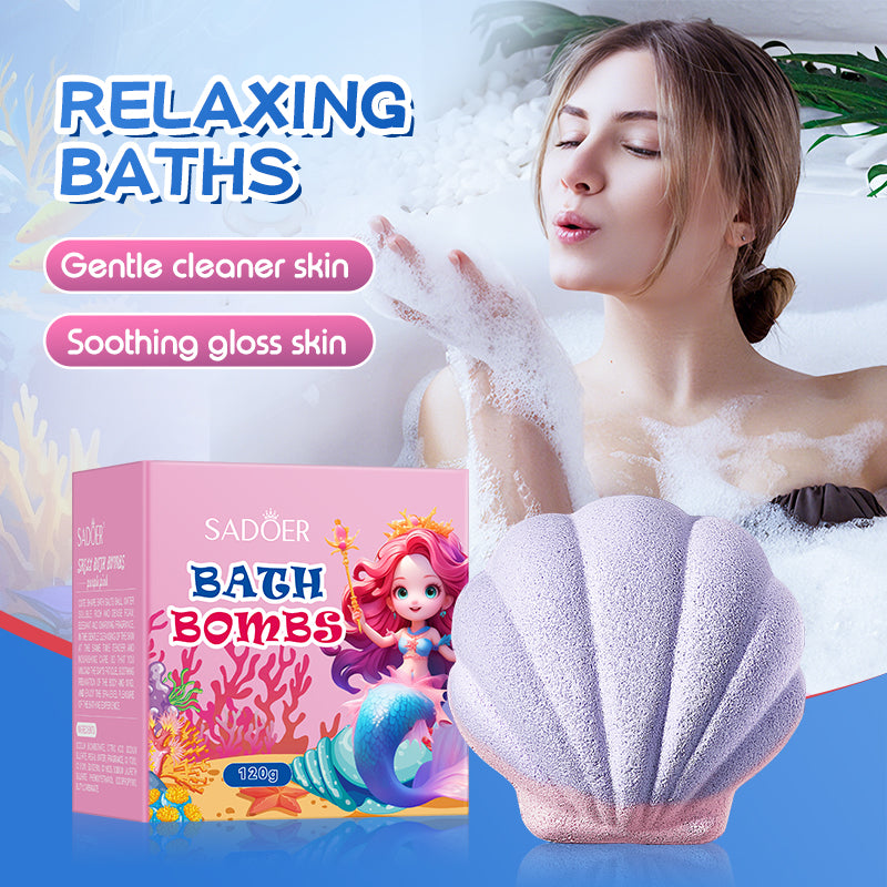 SADOER Shell Bath Salt Ball (Purple-Pink) 120g (sinking)