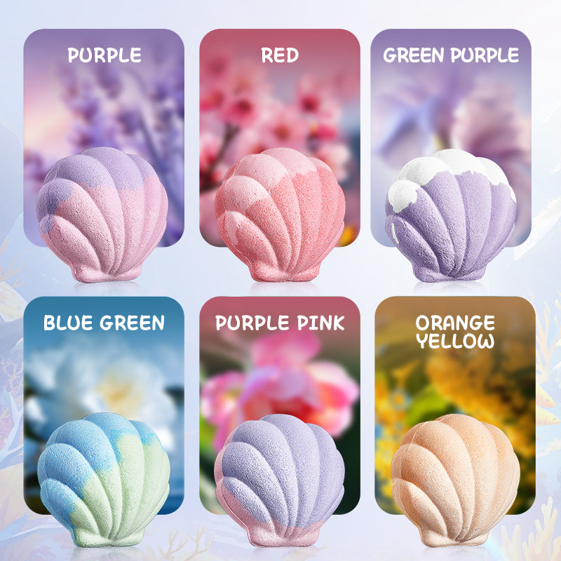 SADOER Shell Bath Salt Ball (Purple-Pink) 120g (sinking)