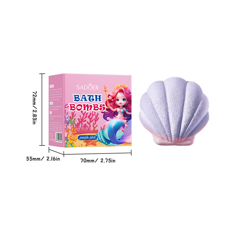 SADOER Shell Bath Salt Ball (Purple-Pink) 120g (sinking)