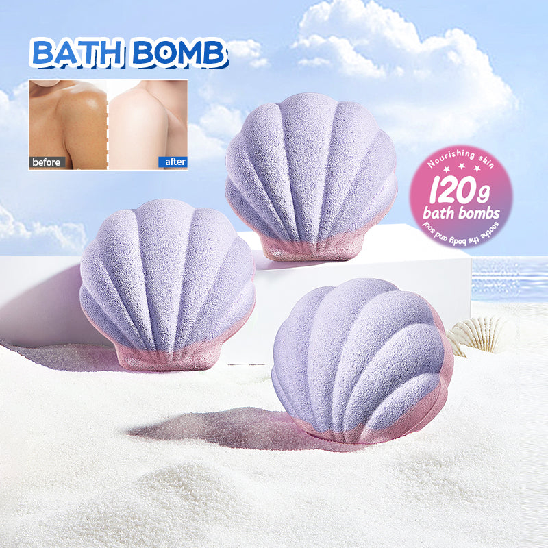 SADOER Shell Bath Salt Ball (Purple-Pink) 120g (sinking)