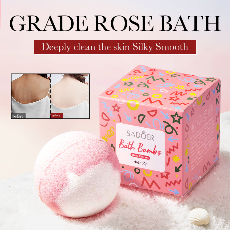 SADOER Rose Bath Salt Ball 100g (sinking)