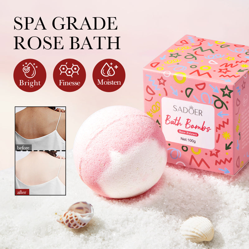 SADOER Rose Bath Salt Ball 100g (sinking)