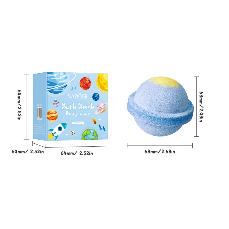 SADOER Planet Bath Salt Ball (Blue-Yellow) 120g (sinking)