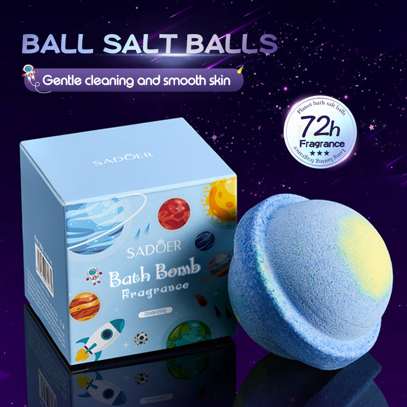 SADOER Planet Bath Salt Ball (Blue-Yellow) 120g (sinking)