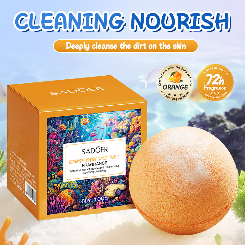 SADOER Orange Fragrance Bath Salt Ball (Orange-White) 100g (sinking)