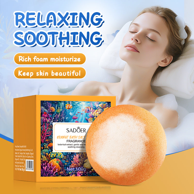 SADOER Orange Fragrance Bath Salt Ball (Orange-White) 100g (sinking)