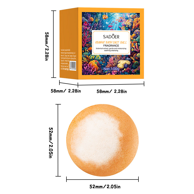 SADOER Orange Fragrance Bath Salt Ball (Orange-White) 100g (sinking)