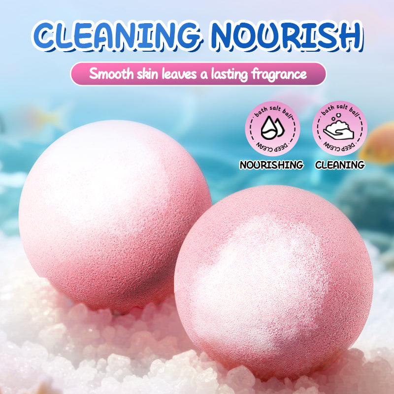SADOER Peach Fragrance Bath Salt Ball (Red-White) 100g (sinking)
