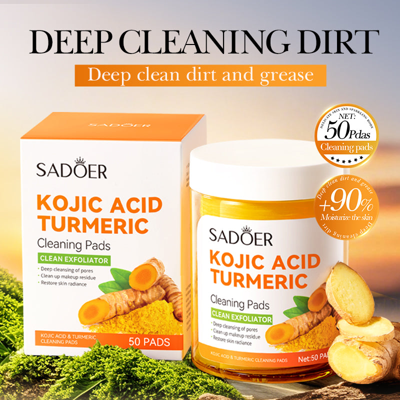 SADOER kojic acid and turmeric facial cleansing pad 150ml (50pcs)