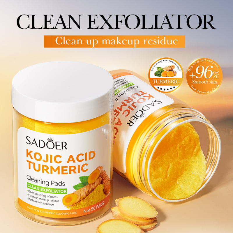 SADOER kojic acid and turmeric facial cleansing pad 150ml (50pcs)